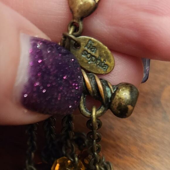 LIA Sophia Green, brown, and amber‎ beaded multi strand layered necklace - Picture 3 of 5